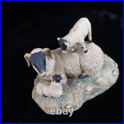 1980s Border Fine Arts D Walton Scottish Black Face Sheep Family Highland