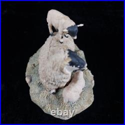 1980s Border Fine Arts D Walton Scottish Black Face Sheep Family Highland