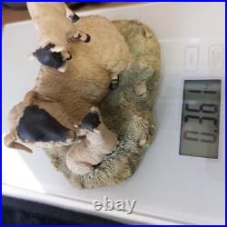 1980s Border Fine Arts D Walton Scottish Black Face Sheep Family Highland