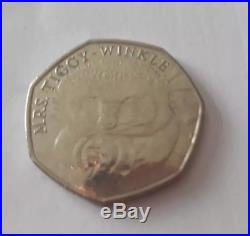 2016 Rare 50p COIN MRS TIGGY-WINKLE Beatrix Potter Fifty Pence