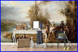 3D Fine Art Oil Paintin Horse Self-adhesive Removable Wallpaper Murals Wall