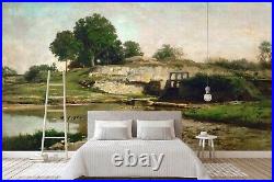 3D Fine Art Oil Painting Tree Self-adhesive Removable Wallpaper Murals Wall