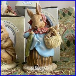 6 x HUGE Border Fine Arts Beatrix Potter PETER RABBIT Figures 10 Tall BOXED