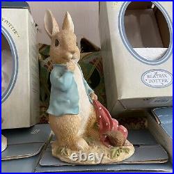 6 x HUGE Border Fine Arts Beatrix Potter PETER RABBIT Figures 10 Tall BOXED