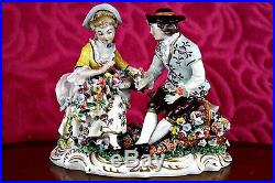 Antique German'Sitzendorf' Porcelain Figurine'Flower Sellers