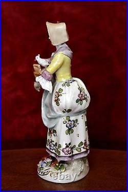 Antique German'Sitzendorf' Porcelain Lady Figurine