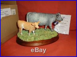 BFA Border Fine Arts Classics B1648 Blue Grey Cow With Cross Bred Calf Limited