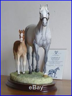 BFA Border Fine Arts Ltd Ed 434/1500 Grey Thoroughbred Mare & Foal by Anne Wall