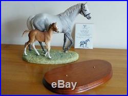 BFA Border Fine Arts Ltd Ed 434/1500 Grey Thoroughbred Mare & Foal by Anne Wall
