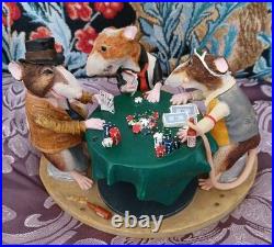 BORDER FINE ARTS 2007 ENESCO A7907 RAT PACK Drinking + Playing Poker Ornament