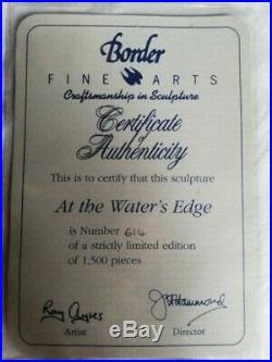 BORDER FINE ARTS, AT THE WATER'S EDGE, PERFECT. Limited Edition, Rare, Cert. Box