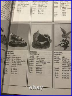 BORDER FINE ARTS BADGERS PAIR FIGHTING BY HAYTON 1977 No. 003 VINTAGE MAMMALS