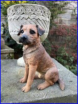 BORDER FINE ARTS FIRESIDE DOGS BORDER TERRIER SITTING A2696 LARGE 31cm Tall