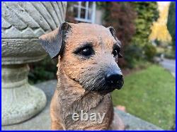 BORDER FINE ARTS FIRESIDE DOGS BORDER TERRIER SITTING A2696 LARGE 31cm Tall