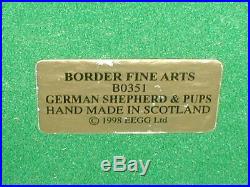 BORDER FINE ARTS, GERMAN SHEPHERD+ PUPS, 1998, Original Very Rare, Margaret Turner