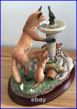 BORDER FINE ARTS, SCENTING FUN, (Fox and Cubs) by Ray Ayres, original box + cert