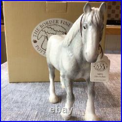 BORDER FINE ARTS SHIRE STALLION Grey Tones Model A4593 New Boxed 23x19cm