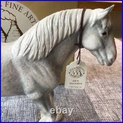 BORDER FINE ARTS SHIRE STALLION Grey Tones Model A4593 New Boxed 23x19cm