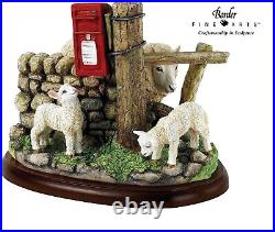 BORDER FINE ARTS STUDIO Sheep May Safely Graze Figurine On Plinth NEW & Boxed