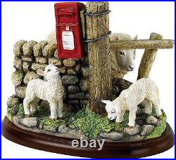 BORDER FINE ARTS STUDIO Sheep May Safely Graze Figurine On Plinth NEW & Boxed