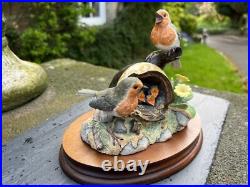 BORDER FINE ARTS THE JOYS OF SPRING 2 ROBINS AND CHICKS FIGURINE by Ray Ayres