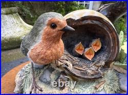 BORDER FINE ARTS THE JOYS OF SPRING 2 ROBINS AND CHICKS FIGURINE by Ray Ayres