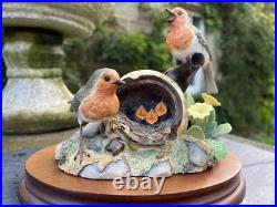 BORDER FINE ARTS THE JOYS OF SPRING 2 ROBINS AND CHICKS FIGURINE by Ray Ayres