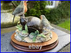 BORDER FINE ARTS THE JOYS OF SPRING 2 ROBINS AND CHICKS FIGURINE by Ray Ayres