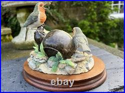 BORDER FINE ARTS THE JOYS OF SPRING 2 ROBINS AND CHICKS FIGURINE by Ray Ayres