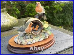 BORDER FINE ARTS THE JOYS OF SPRING 2 ROBINS AND CHICKS FIGURINE by Ray Ayres