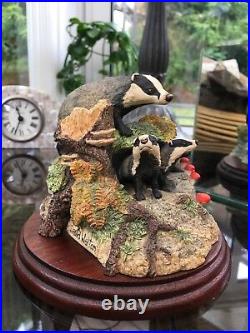 Badgers & Family Hand Painted Ornament by David Walton