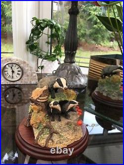 Badgers & Family Hand Painted Ornament by David Walton