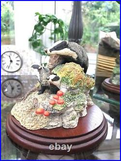 Badgers & Family Hand Painted Ornament by David Walton