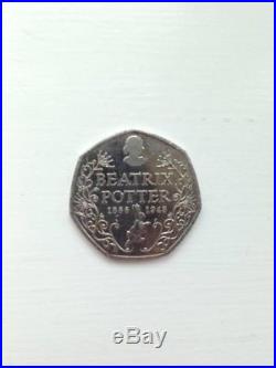 Beatrix Potter Rare 50 pence coin, 150th Anniversary, 2016, 50p