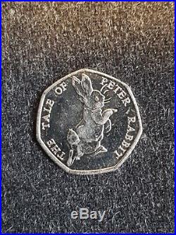 Beatrix Potter, The Tale Of Peter Rabbit 50p coin. Rare circulated
