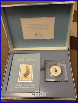 Beatrix Potter silver proof edition 50p coin and Book set NEW -Peter Rabbit 2017