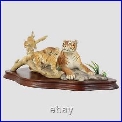 Bengal Tigress And Cubs Border Fine Arts