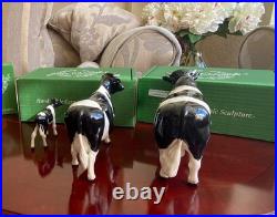 Beswick Friesian Bull, Cow and Calf Hand Made Ceramic Sculpture Set'Champion