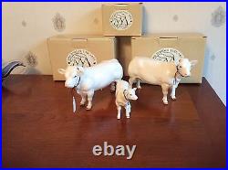 Border Fine Art Cattle Charolais Cow 4599, Bull 4598 Calf 4602 Family Boxed