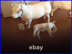 Border Fine Art Cattle Charolais Cow 4599, Bull 4598 Calf 4602 Family Boxed