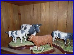 Border Fine Art Figurines, Belgian Blue Bull, Belgian Blue Cow and Calf limited