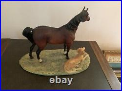 Border Fine Art Geenty 1984 Rare 105/750 Ltd Edt Arabian Horse With Saluki Dog
