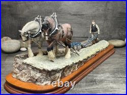 Border Fine Art JH34'Stout Hearts' Horse Ploughing Scene by Ray Ayres