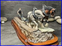 Border Fine Art JH34'Stout Hearts' Horse Ploughing Scene by Ray Ayres