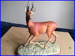 Border Fine Art Roe Buck On Ceramic Plinth Limited Ed Signed