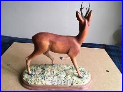 Border Fine Art Roe Buck On Ceramic Plinth Limited Ed Signed