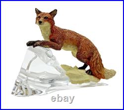 Border Fine Art Sculpture Fox on a crystal base. Collection c. 1986