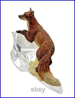 Border Fine Art Sculpture Fox on a crystal base. Collection c. 1986