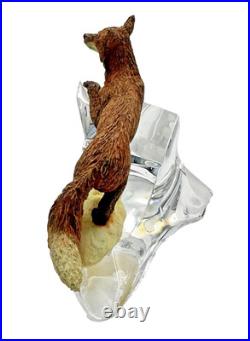 Border Fine Art Sculpture Fox on a crystal base. Collection c. 1986