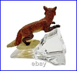 Border Fine Art Sculpture Fox on a crystal base. Collection c. 1986